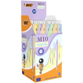 BIC Stylo à bille rétractable M10 Pastel, boîte de 50