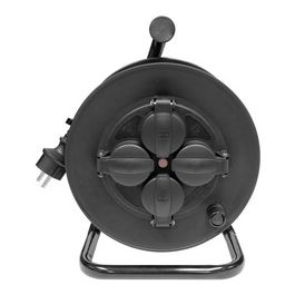 BRÜDER MANNESMANN Outdoor-Kabeltrommel, IP44, schwarz