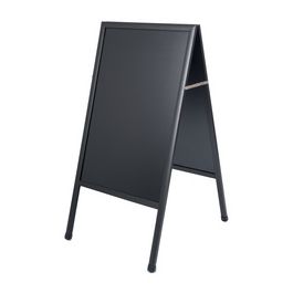 Bi-Office Panneau trottoir, avec tableau noir, cerisier