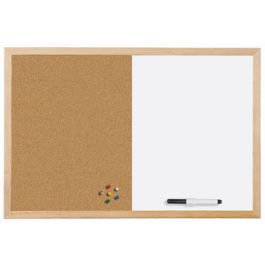 Bi-Office Tableau mixte, cadre en bois, (L)900 x (H)600 mm