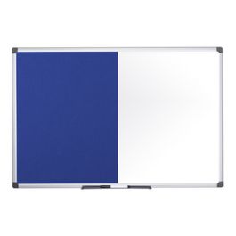 Bi-Office Tableau mixte, tableau blanc / feutre, bleu