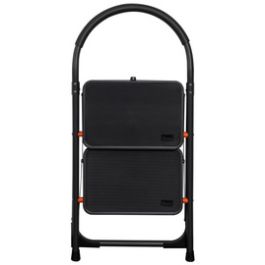 Bradas Escabeau pliable en acier, 2 niveaux, noir