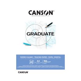 CANSON Bloc de calque GRADUATE, 70 g/m2, A4