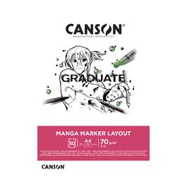 CANSON Bloc de dessin GRADUATE Manga Marker Layout, A3