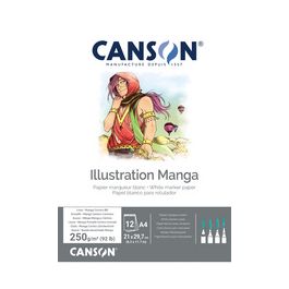 CANSON Bloc de dessin Illustration Manga, A4, 250 g/m2