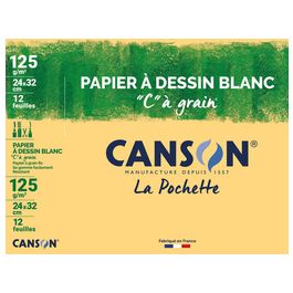 CANSON Papier à dessin "C" à grain, A3, 180 g/m2, blanc