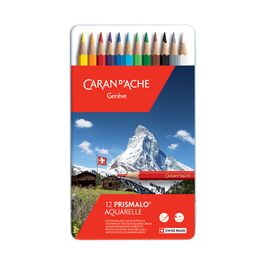 CARAN D'ACHE Crayon de couleur PRISMALO Aquarelle, 12 pièces