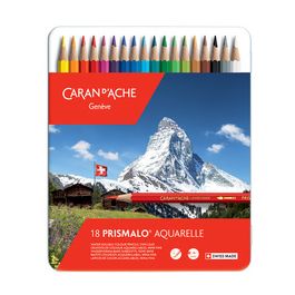 CARAN D'ACHE Crayon de couleur PRISMALO Aquarelle, 18 pièces