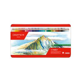 CARAN D'ACHE Crayons de couleur PABLO, étui métal de 40