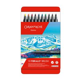 CARAN D'ACHE Feutre FIBRALO Brush, étui métal de 10