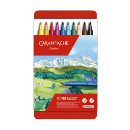 CARAN D'ACHE Feutre FIBRALO, boîte métal de 10