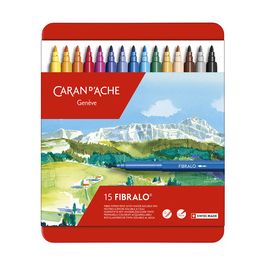 CARAN D'ACHE Feutre FIBRALO, boîte métal de 15