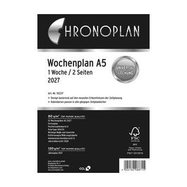 CHRONOPLAN Wochenplan 2027, 1 Woche/2 Seiten, A5, Spalten