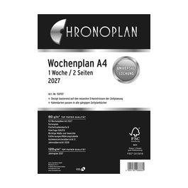 CHRONOPLAN Wochenplan 2027, 1 Woche/2 Seiten, DIN A4