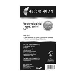 CHRONOPLAN Wochenplan 2027, 1 Woche/2 Seiten, Midi, Zahlen