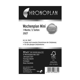 CHRONOPLAN Wochenplan 2027, 1 Woche/2 Seiten, Mini, Zeile