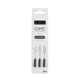 COPIC Feutre fin MULTILINER, set de 3, noir