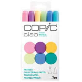 COPIC Marqueur ciao, kit de 6 "Pastels"