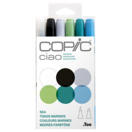 COPIC Marqueur ciao, kit de 6 "Sea"