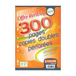 Calligraphe Copies doubles perforées, A4, séyès