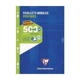 Clairefontaine Feuillets mobiles perforés, A4, quadrillé 5x5