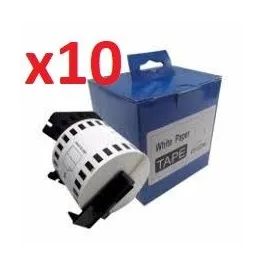 Ruban cassette compatible DK-22205 Brother - Pack de 10 blanc