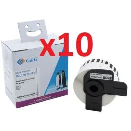 Ruban cassette compatible DK-22225 Brother - Pack de 10 blanc