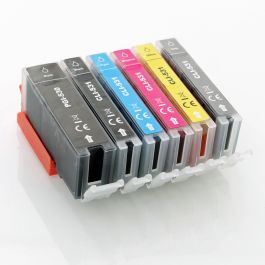 Cartouches compatible 6117C004 / PGI-530/CLI531 Canon - multipack 6 couleurs : noire, cyan, magenta, jaune, grise