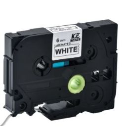 Ruban cassette compatible TZE211 Brother - noir, blanc
