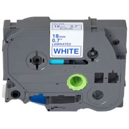 Ruban cassette compatible TZE243 Brother - bleu, blanc