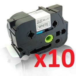 Ruban cassette compatible TZE-261 Brother - Pack de 10 (noir, blanc)