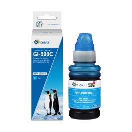 Bouteille d'encre compatible 1604C001 / GI-590 C Canon - cyan