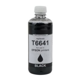 Bouteille d'encre compatible C13T66414A / T6641 Epson - noire