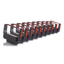 Pack de 10 compatibles Epson ERC-30/34/38-BR - Ruban nylon noir/ rouge