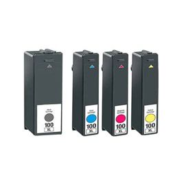 Cartouches compatibles 100XL / 14N1921E Lexmark - Multipack 4 couleurs (BK,C,M,Y)