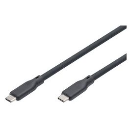 DIGITUS Câble USB 2.0 en silicone, USB-C, 2,0 m, noir