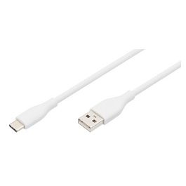 DIGITUS Câble USB 2.0 silicone, USB-C - USB-A, 1,0 m, blanc