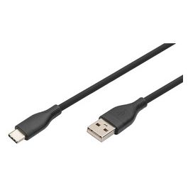 DIGITUS Câble USB 2.0 silicone, USB-C - USB-A, 2,0 m, noir