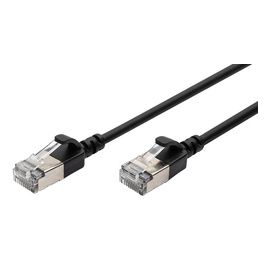 DIGITUS Câble de brassage Slim, cat. 6A, F/FTP, 1,0 m, noir