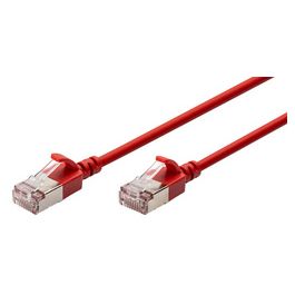 DIGITUS Câble de brassage Slim, cat. 6A, F/FTP, 1,0 m, rouge