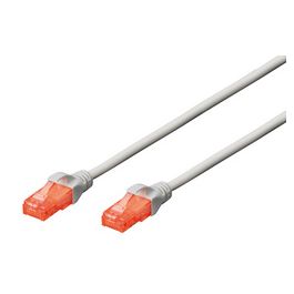 DIGITUS Câble de brassage, Cat. 6, U/UTP, 15,0 m, gris