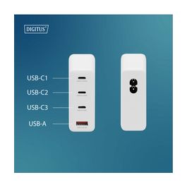 DIGITUS Chargeur secteur USB GaN, 3x USB-C / 1x USB-A, 140 W