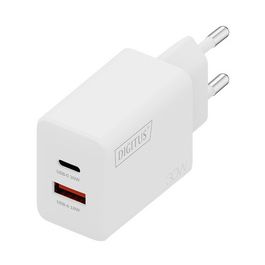 DIGITUS Chargeur secteur USB GaN, USB-C/USB-A, 30 W, blanc