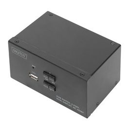 DIGITUS Commutateur KVM, 2 ports, double affichage, 4K, HDMI