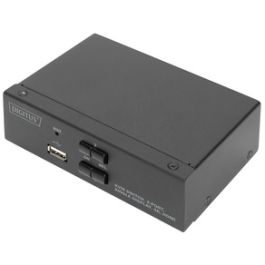 DIGITUS Commutateur KVM, 2 ports, simple affichage, 4K, HDMI