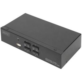 DIGITUS Commutateur KVM, 4 ports, simple affichage, 4K, HDMI