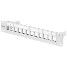 DIGITUS Panneau de brassage modulaire 10", 12 ports, gris