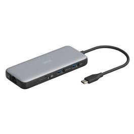 DIGITUS Station d'accueil USB-C, 8 ports, gris/noir