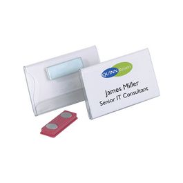 DURABLE Badge à aimant, 90 x 54 mm, transparent