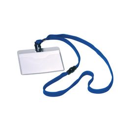 DURABLE Badge, avec lacet textile, 90 x 60 mm, bleu foncé